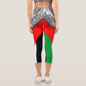 ケフィシーパレスチナのスカーフ伝統的ファブリック カプリレギンス (裏面)