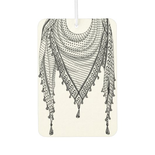 ケフィシーパレスチナのスカーフ伝統的ファブリック カーエアーフレッシュナー (正面)