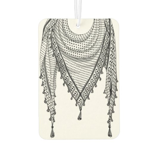 ケフィシーパレスチナのスカーフ伝統的ファブリック カーエアーフレッシュナー (裏面)