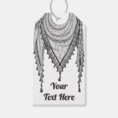 ケフィシーパレスチナのスカーフ伝統的ファブリック ギフトタグ (正面)