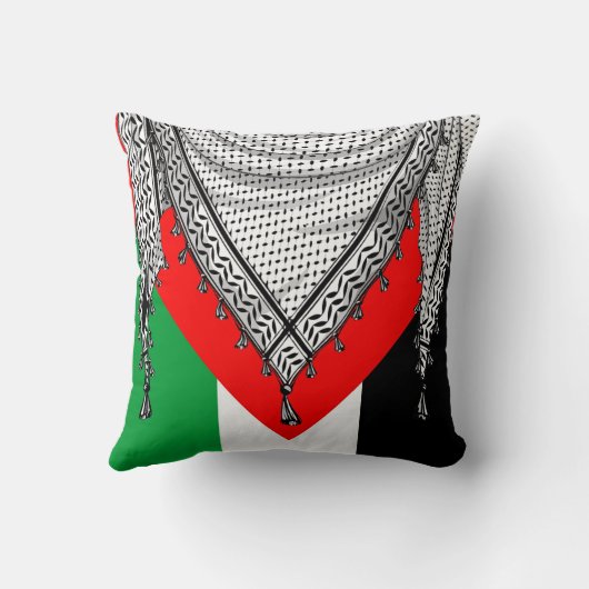 ケフィシーパレスチナのスカーフ伝統的ファブリック クッション (裏面)