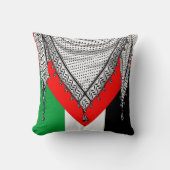 ケフィシーパレスチナのスカーフ伝統的ファブリック クッション (正面)