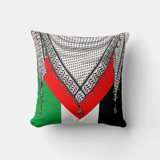 ケフィシーパレスチナのスカーフ伝統的ファブリック クッション (正面)