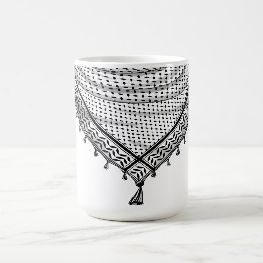 ケフィシーパレスチナのスカーフ伝統的ファブリック コーヒーマグカップ (中央)