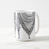 ケフィシーパレスチナのスカーフ伝統的ファブリック コーヒーマグカップ (正面右)