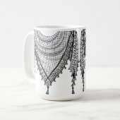 ケフィシーパレスチナのスカーフ伝統的ファブリック コーヒーマグカップ (正面左)