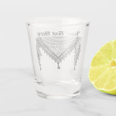 ケフィシーパレスチナのスカーフ伝統的ファブリック ショットグラス (裏面)