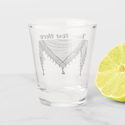 ケフィシーパレスチナのスカーフ伝統的ファブリック ショットグラス (裏面)