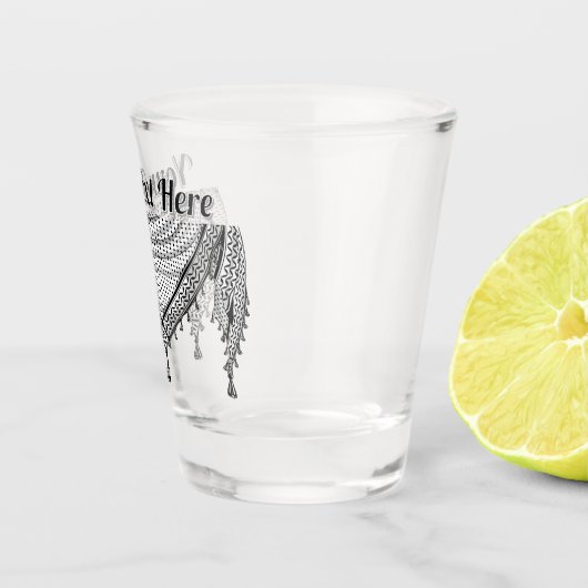 ケフィシーパレスチナのスカーフ伝統的ファブリック ショットグラス (右)