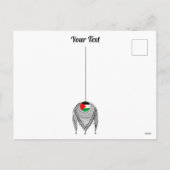 ケフィシーパレスチナのスカーフ伝統的ファブリック シーズンポストカード (裏面)