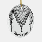 ケフィシーパレスチナのスカーフ伝統的ファブリック セラミックオーナメント (右)