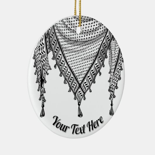 ケフィシーパレスチナのスカーフ伝統的ファブリック セラミックオーナメント (右)