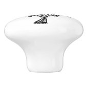 ケフィシーパレスチナのスカーフ伝統的ファブリック セラミックノブ (側面)