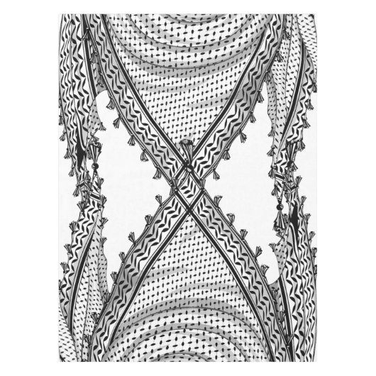 ケフィシーパレスチナのスカーフ伝統的ファブリック テーブルクロス (正面)