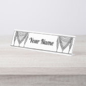 ケフィシーパレスチナのスカーフ伝統的ファブリック デスクネームプレート (正面)