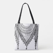 ケフィシーパレスチナのスカーフ伝統的ファブリック トートバッグ (裏面)