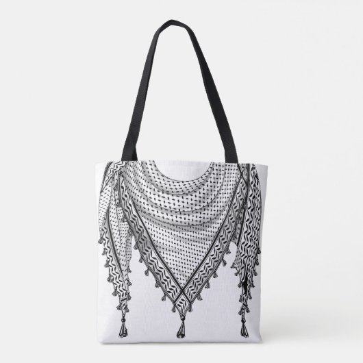 ケフィシーパレスチナのスカーフ伝統的ファブリック トートバッグ (裏面)