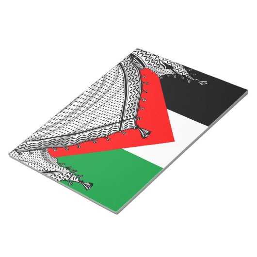 ケフィシーパレスチナのスカーフ伝統的ファブリック ノートパッド (アングル)