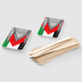 ケフィシーパレスチナのスカーフ伝統的ファブリック ハンドファン (組立なし)