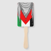 ケフィシーパレスチナのスカーフ伝統的ファブリック ハンドファン (正面)