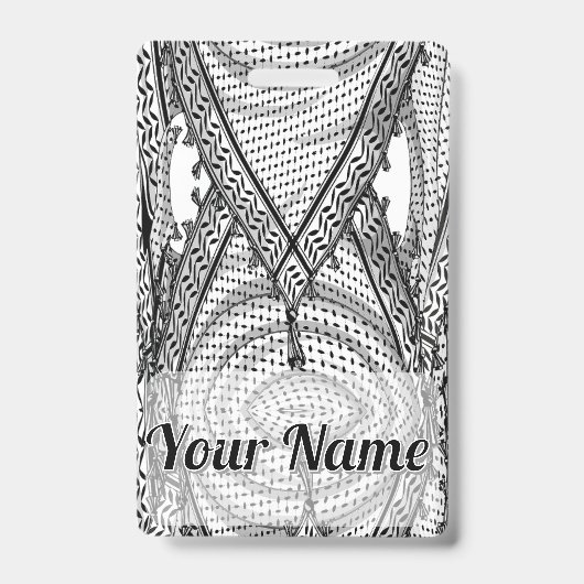 ケフィシーパレスチナのスカーフ伝統的ファブリック バッジ (表面)