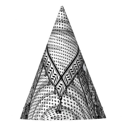 ケフィシーパレスチナのスカーフ伝統的ファブリック パーティーハット (正面)