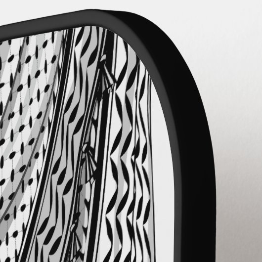 ケフィシーパレスチナのスカーフ伝統的ファブリック ピックルボールラケット (左詳細)