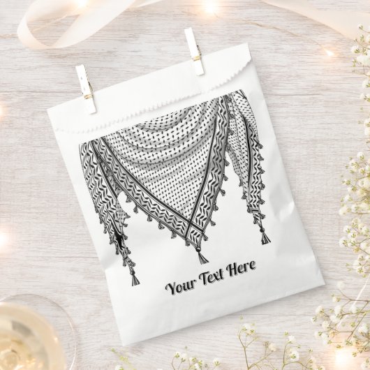 ケフィシーパレスチナのスカーフ伝統的ファブリック フェイバーバッグ (クリップ留めされた状態)