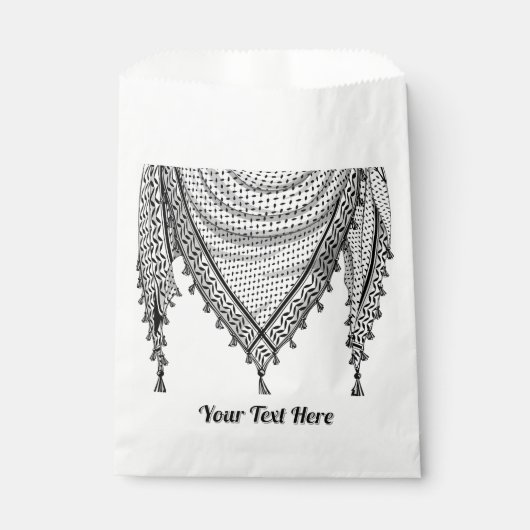 ケフィシーパレスチナのスカーフ伝統的ファブリック フェイバーバッグ (正面)