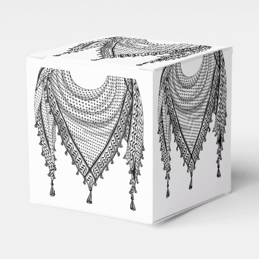 ケフィシーパレスチナのスカーフ伝統的ファブリック フェイバーボックス (正面サイド)