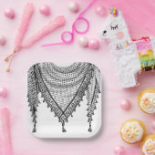 ケフィシーパレスチナのスカーフ伝統的ファブリック ペーパープレート (パーティー)