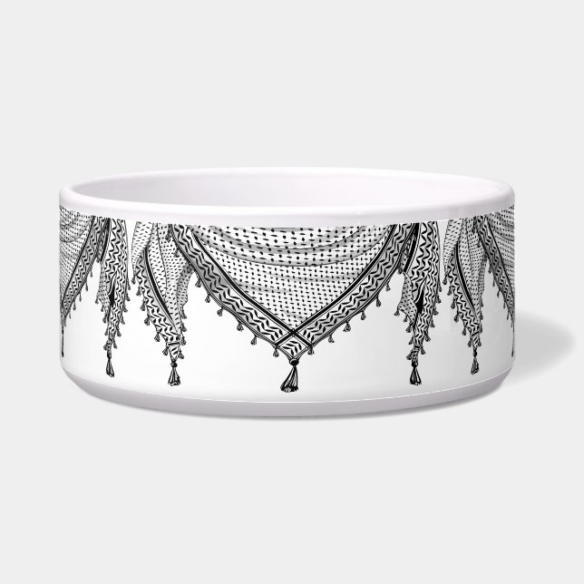 ケフィシーパレスチナのスカーフ伝統的ファブリック ボウル (正面)