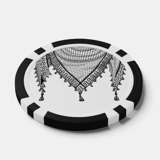 ケフィシーパレスチナのスカーフ伝統的ファブリック ポーカーチップ (シングル)