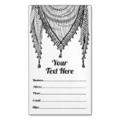 ケフィシーパレスチナのスカーフ伝統的ファブリック マグネット名刺 (正面縦)