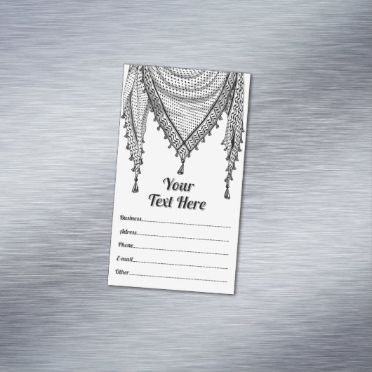 ケフィシーパレスチナのスカーフ伝統的ファブリック マグネット名刺 (インサイチュ)