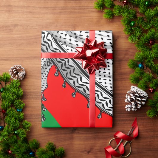 ケフィシーパレスチナのスカーフ伝統的ファブリック ラッピングペーパー (クリスマスギフト)