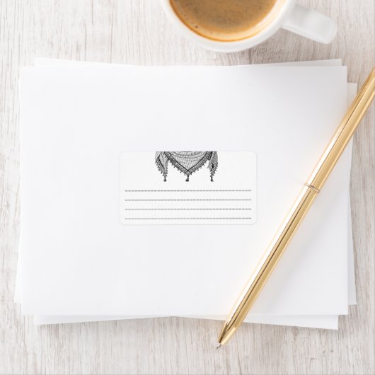 ケフィシーパレスチナのスカーフ伝統的ファブリック ラベル (インサイチュ)