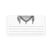 ケフィシーパレスチナのスカーフ伝統的ファブリック ラベル (正面)