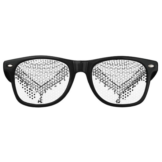 ケフィシーパレスチナのスカーフ伝統的ファブリック レトロサングラス (正面)