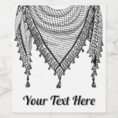 ケフィシーパレスチナのスカーフ伝統的ファブリック ワインラベル (シングルラベル)