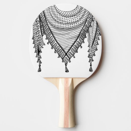 ケフィシーパレスチナのスカーフ伝統的ファブリック 卓球ラケット (正面)