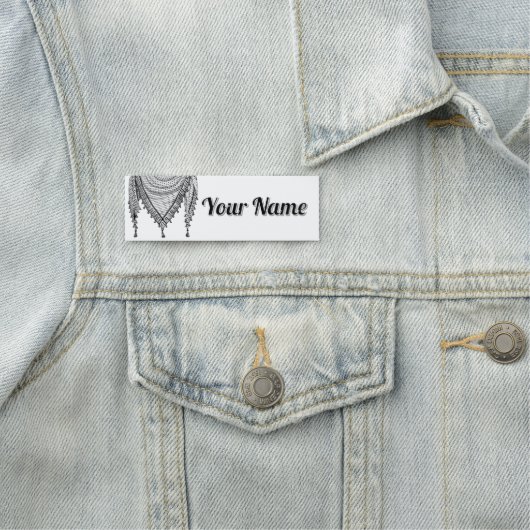 ケフィシーパレスチナのスカーフ伝統的ファブリック 名札 (インサイチュ)