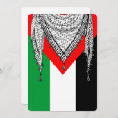 ケフィシーパレスチナのスカーフ伝統的ファブリック 招待状 (正面/裏面)