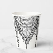 ケフィシーパレスチナのスカーフ伝統的ファブリック 紙コップ (裏面)