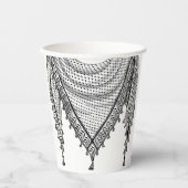 ケフィシーパレスチナのスカーフ伝統的ファブリック 紙コップ (正面)