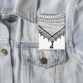 ケフィシーパレスチナのスカーフ伝統的ファブリック 缶バッジ (インサイチュ)