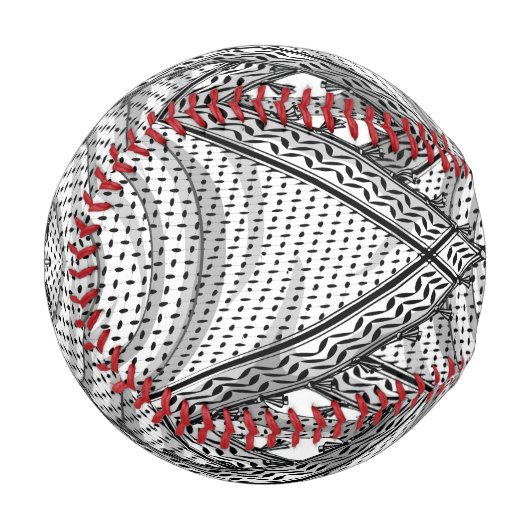 ケフィシーパレスチナのスカーフ伝統的ファブリック 野球ボール (正面左)