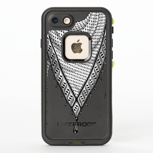 ケフィシーパレスチナのスカーフ伝統的ファブリック LifeProof iPhoneケース (裏面)