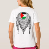 ケフィシーパレスチナのスカーフ伝統的ファブリック Tシャツ (裏面)