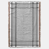 ケフィシーパレスティナンスパターンブラック スローブランケット (正面縦)